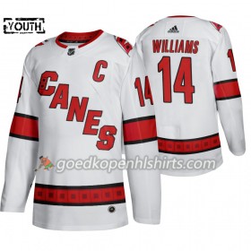 Carolina Hurricanes Justin Williams 14 Adidas 2019-2020 Wit Authentic Shirt - Kinderen